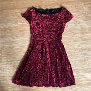 Velvet floral dress